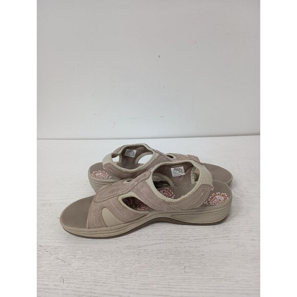 Easy Spirit Womens Low Wedge Sandals Size 11 Tan Fabric Slingback Casual Neutral - Picture 8 of 12
